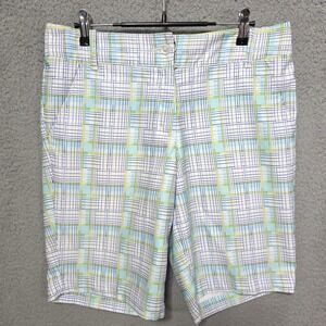 Callaway Opti-Dri Mens Blue White Yellow Plaid Size 30 ? Golf Shorts Pockets